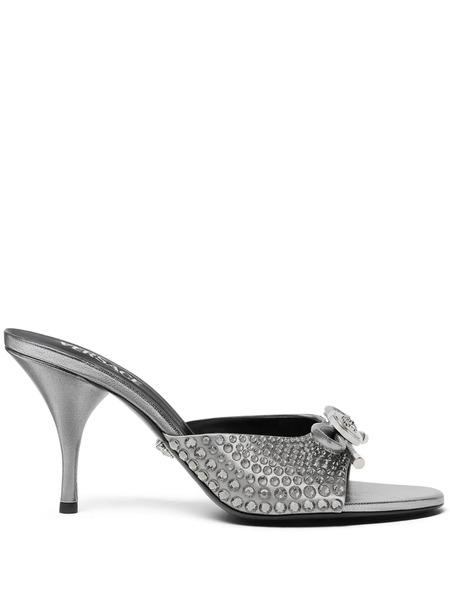 Versace Mules Con Tacón De 85 Mm - Plateado 
