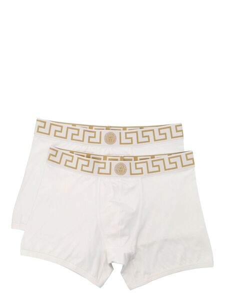  Versace Pack De Dos Bóxeres Largos Greca Border - Blanco 