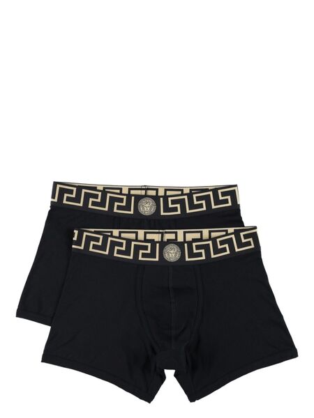  Versace Pack De Dos Bóxeres Largos Greca Border - Negro 