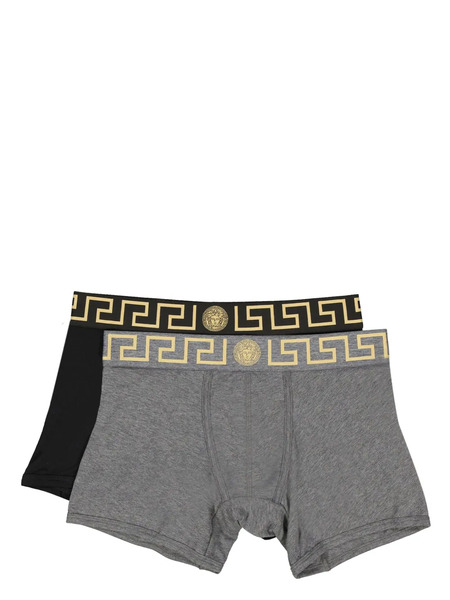  Versace Pack De Dos Bóxeres Largos Greca Border - Negro 