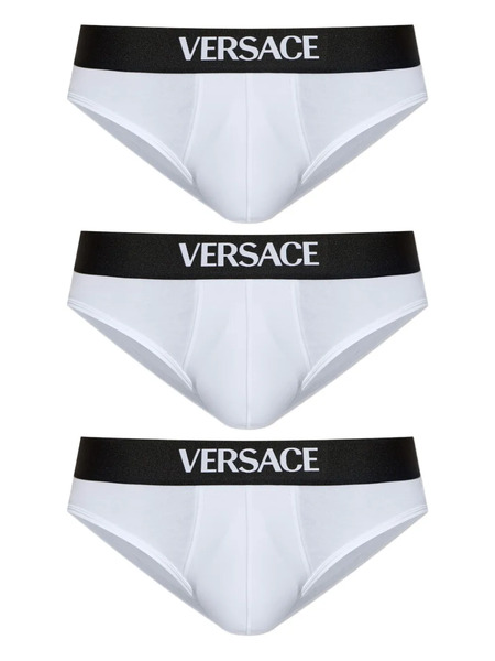  Versace Pack De Tres Calzoncillos Con Logo - Blanco 