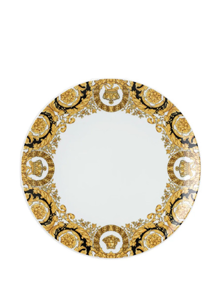  Versace Plato Con Estampado Barroco - Blanco 