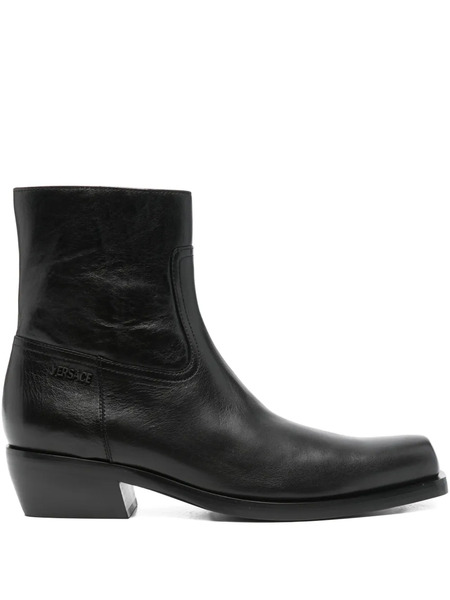  Versace Pre-owned Botines De Piel Con Tacón De 50 Mm - Negro 