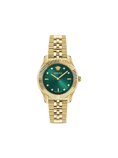  Versace Reloj Greca Diamond De 30 Mm - Verde 
