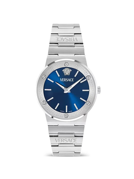  Versace Reloj Greca Logo Aereo De 38 Mm - Azul 