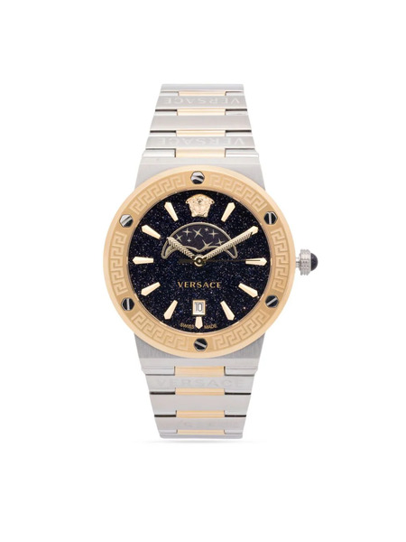  Versace Reloj Greca Moonphase De 38mm - Negro 
