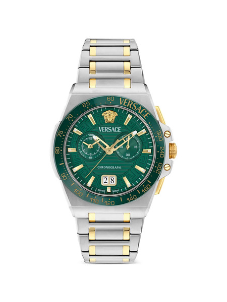  Versace Reloj Grecca De 43 Mm - Verde 