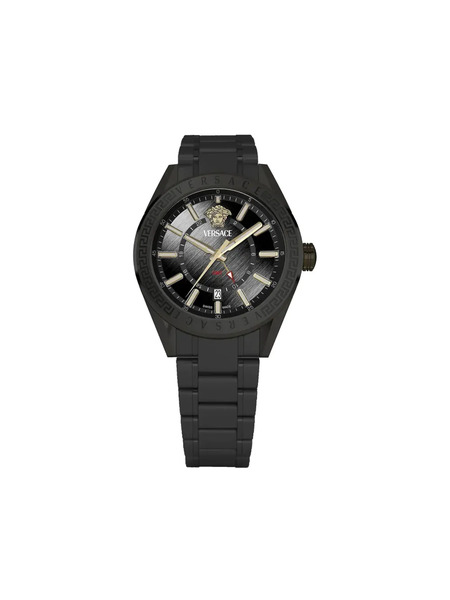  Versace Reloj V-code Gmt De 42 Mm - Negro 