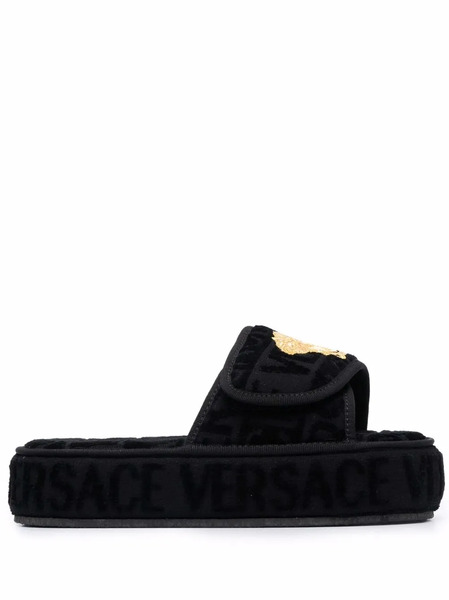  Versace Slippers Versace Allover - Negro 