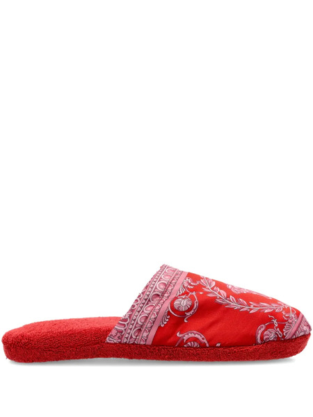  Versace Slippers Con Estampado Barocco - Rojo 