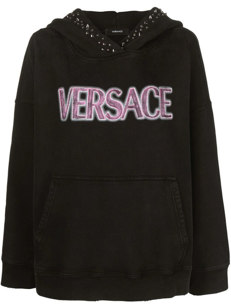  Versace Sudadera Con Capucha Y Logo - Negro 