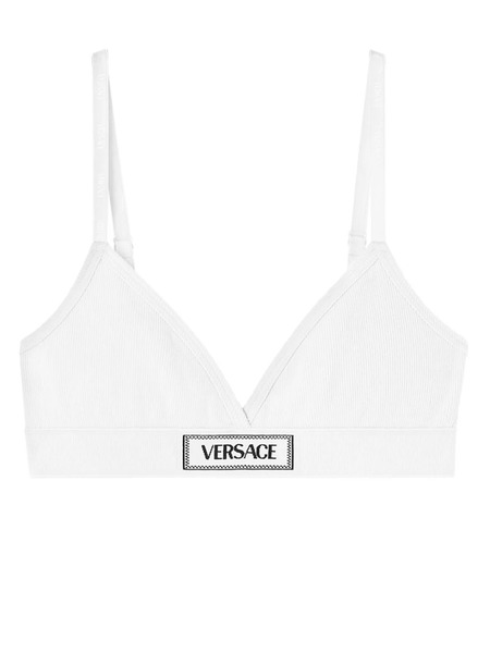  Versace Sujetador Con Parche Del Logo - Blanco 