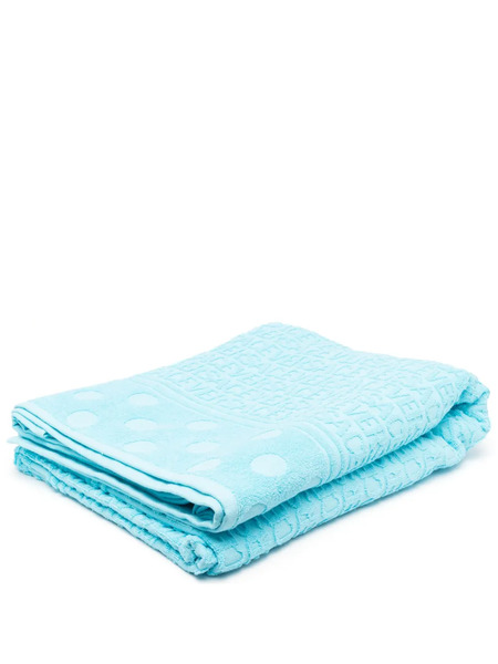  Versace Toalla Con Logo Estampado - Azul 