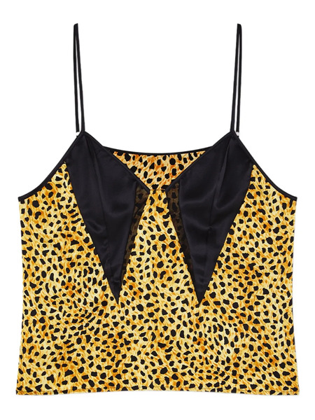  Versace Top Con Estampado De Guepardo - Amarillo 