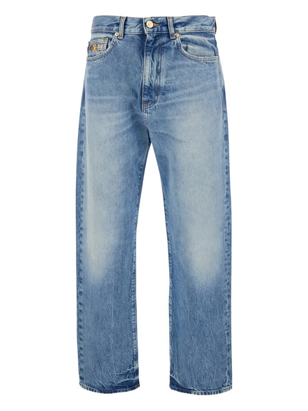  Versace Vaqueros Anchos Con Hebilla Medusa - Azul 
