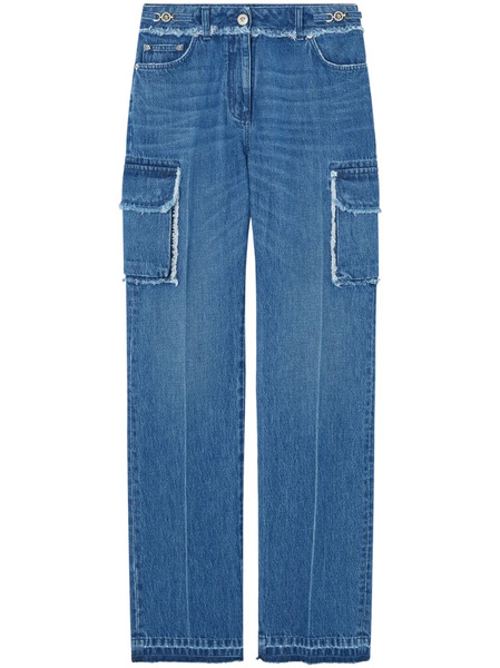  Versace Vaqueros Cargo Deshilachados - Azul 