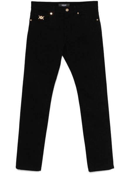  Versace Vaqueros Con Placa Medusa - Negro 