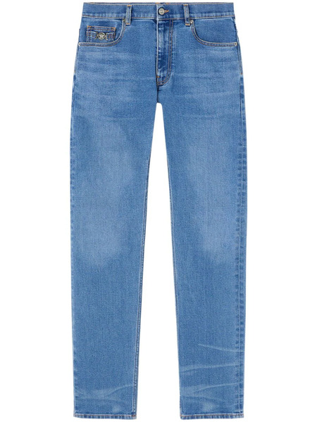  Versace Vaqueros Slim Con Aplique Medusa Head - Azul 