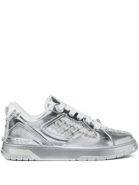  Versace Zapatillas Con Motivo Medusa Greca En Relieve - Plateado 