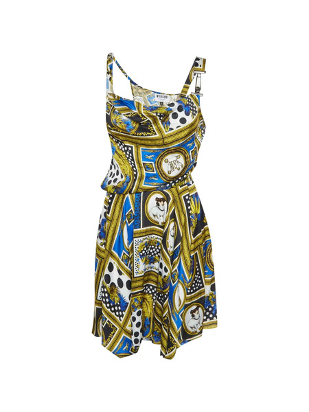  Versus Pre-owned Vestido De Satén Estampado - Azul 