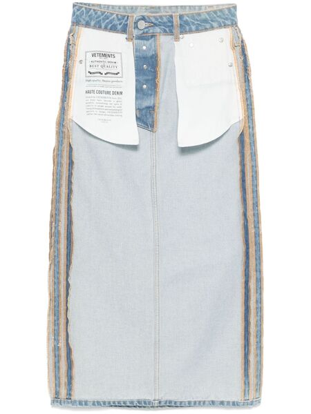  Vetements Falda Midi Inside-out - Azul 