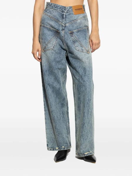  Vetements Vaqueros Anchos Con Efecto Envejecido - Azul 