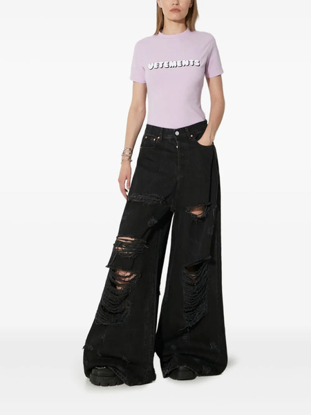  Vetements Vaqueros Big Shape Con Efecto Envejecido - Negro 