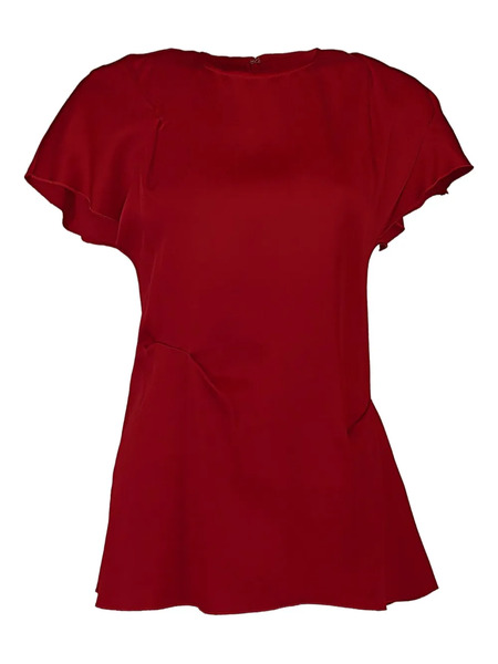  Victoria Beckham Draped Ruffle Top - Rojo 
