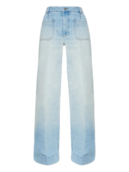  Victoria Beckham Vaqueros Con Bolsillos De Parches - Azul 