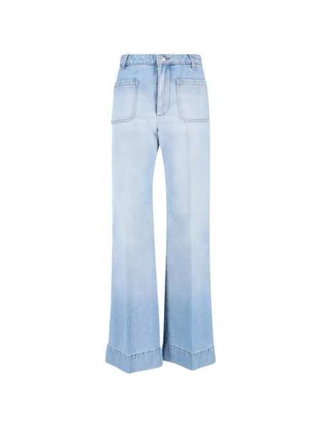  Victoria Beckham Vaqueros Con Bolsillos De Parches - Azul 