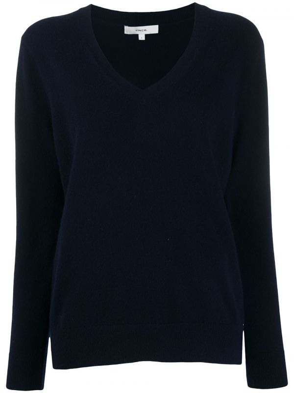  Vince Jersey Weekend Con Cuello En V - Azul 