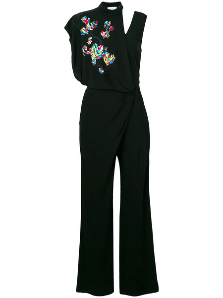  Vionnet Draped Flared Jumpsuit - Negro 