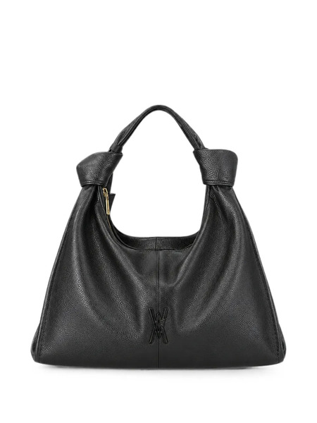  Visona` Alma Knotted Pebbled-texture Handbag - Negro 
