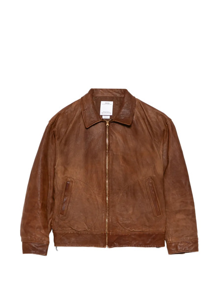  Visvim Chaqueta Strato De Piel - Marrón 