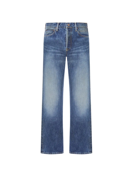  Visvim Vaqueros Con Parche Del Logo - Azul 