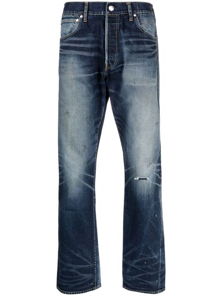  Visvim Vaqueros Rectos Con Efecto Envejecido - Azul 