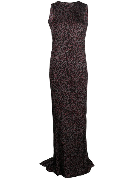  Vitelli Vestido Drapeado Largo - Negro 