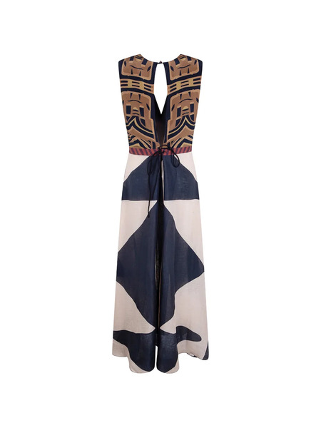  Volantis Vestido Ginko Con Estampado Abstracto - Azul 