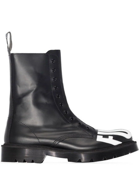  Vtmnts Botas Con Eslogan Estampado - Negro 