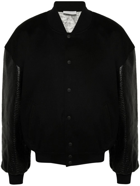  Vtmnts Chaqueta Bomber Con Efecto De Piel De Cocodrilo - Negro 