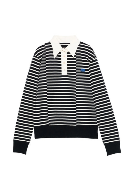  Wales Bonner Polo Reflect A Rayas - Azul 