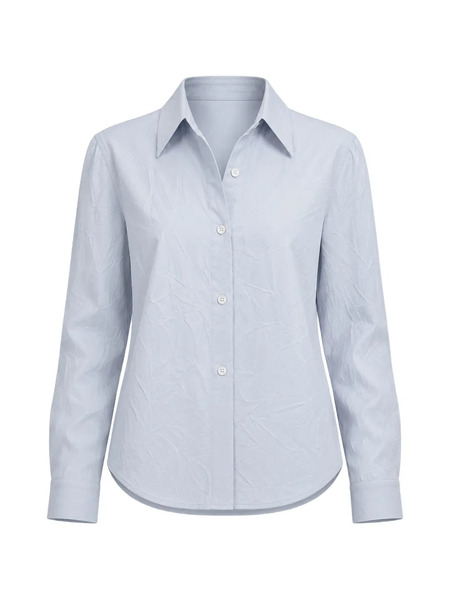  We-ar4 The Layered Crinkled-effect Button-down Shirt - Azul 
