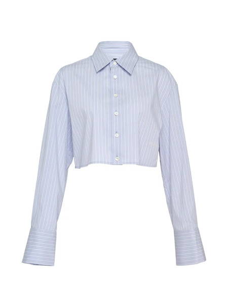  We11done Camisa Corta A Rayas - Azul 