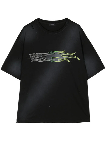  We11done Camiseta Con Estampado Gráfico - Negro 