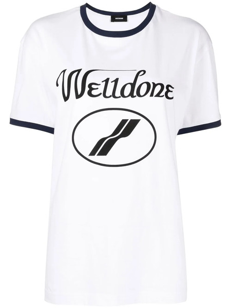  We11done Camiseta Con Logo Estampado - Blanco 