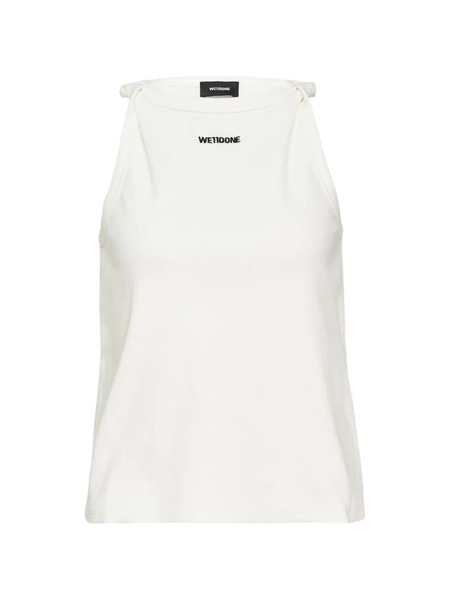  We11done Top Con Logo Estampado - Blanco 