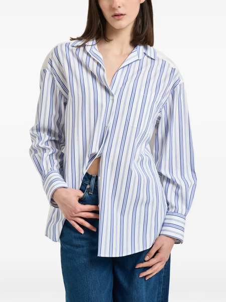  Weekend Max Mara Camisa A Rayas Con Botones - Azul 