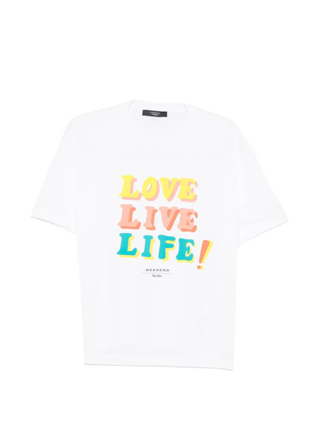  Weekend Max Mara Camiseta Con Eslogan Estampado - Blanco 