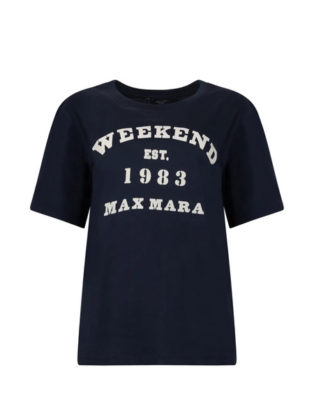  Weekend Max Mara Camiseta De Algodón Con Logo Estampado - Azul 