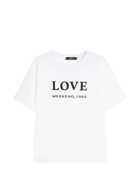  Weekend Max Mara Camiseta Estampada - Blanco 